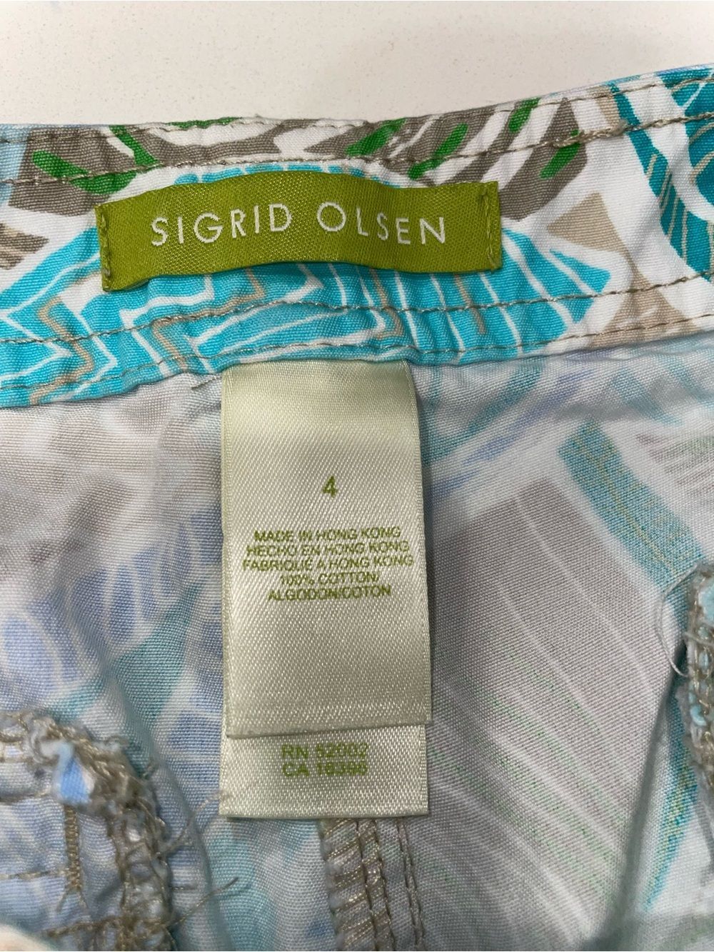 Sigrid Olsen Tropical Floral Capri Pants | Size 4 | 100% Cotton - Picture 8 of 11